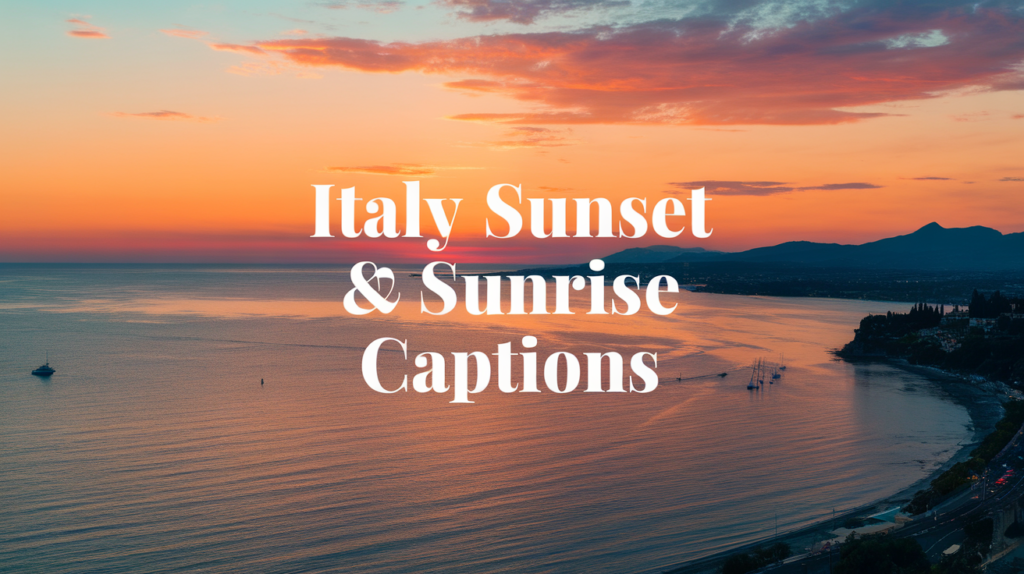 Italy Sunset & Sunrise Captions