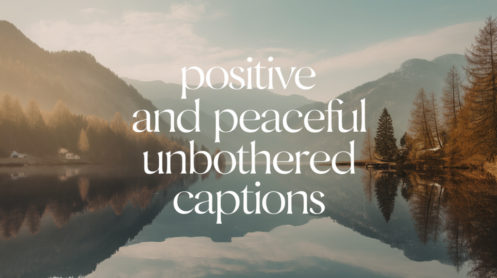 Positive and Peaceful Unbothered Captions